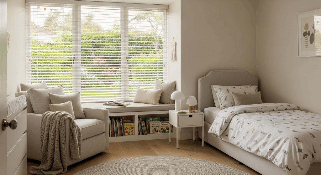 sophisticated kids room with realistic garden view 3aoHKkSA